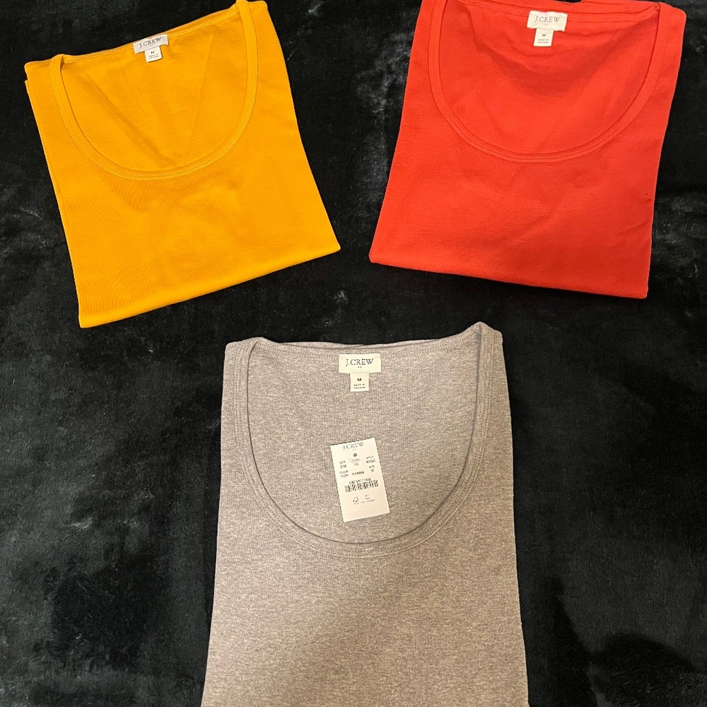 J.CREW WOMEN’S 100% COTTON, SET OF 3 LONG SLEEVE TEE SHIRTS